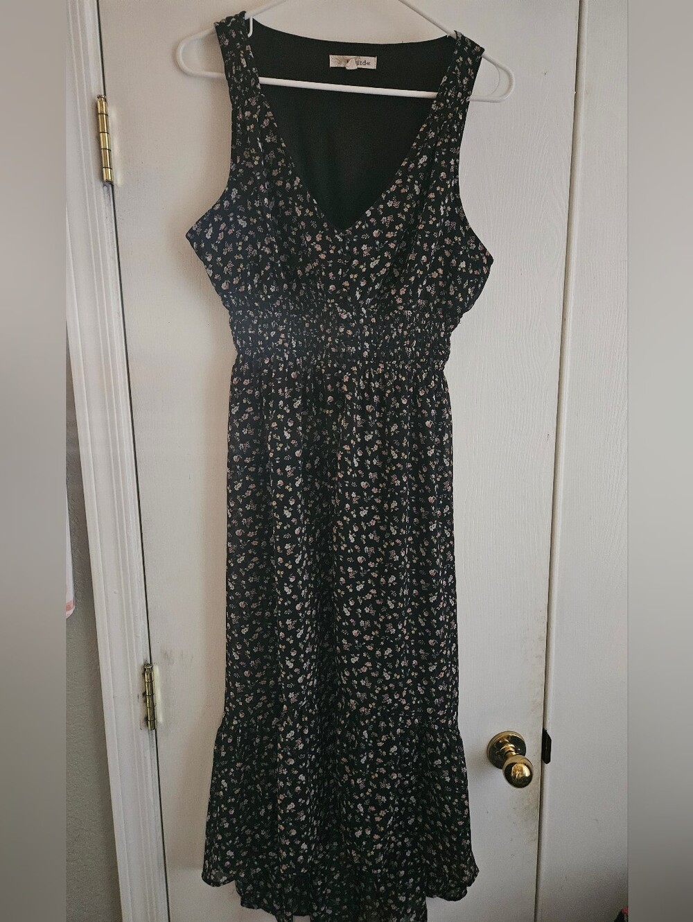 Rewind Black Floral Maxi Dress